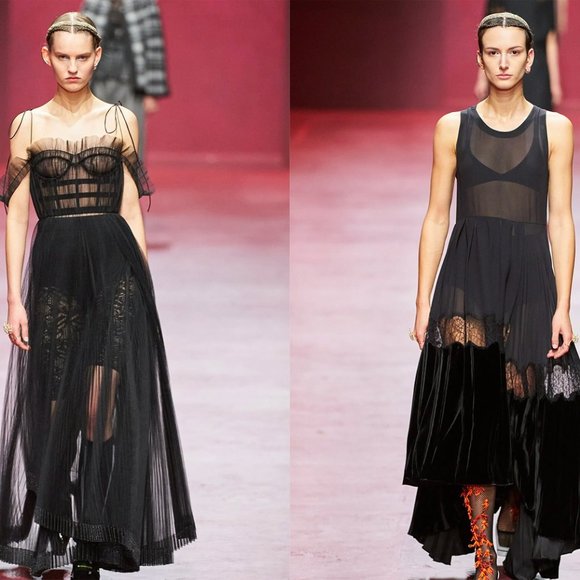 Vtg Yellow Stripe Lace Mesh Tulle Sheer Floral Applique Sequin Midi Maxi Skirt M - Picture 13 of 16